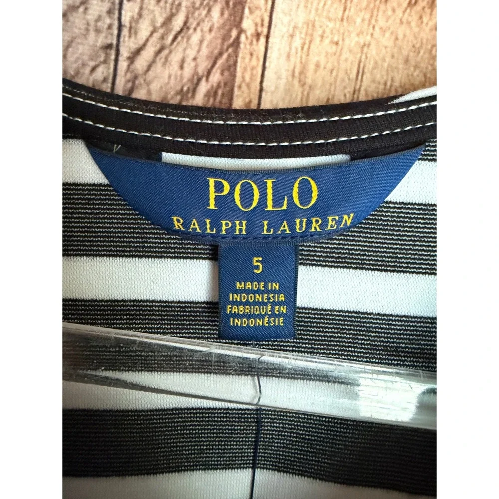 Polo Ralph Lauren Girls Striped Fit & Flare Dress Classic Preppy Girl Size 5 NWT